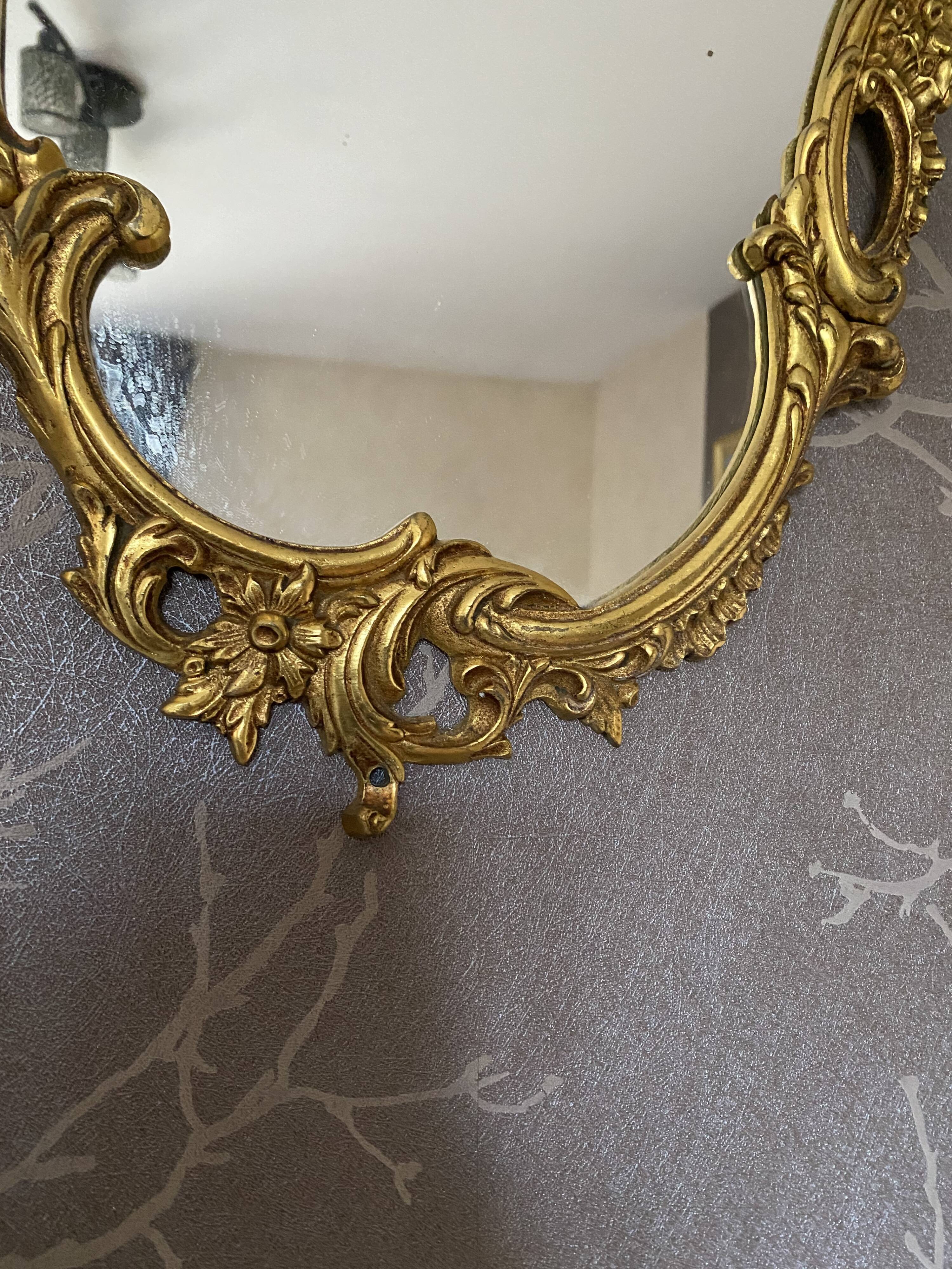 Miroir baroque rocaille en bronze doré