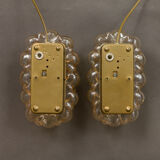 Pair of  bubble glass wall lamps by Helena Tynell for Limburg 1960