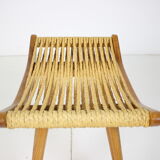 Mid-century wooden footstool/ ULUV, Czechoslovakia