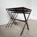 Adnet 1950s nesting tables trio