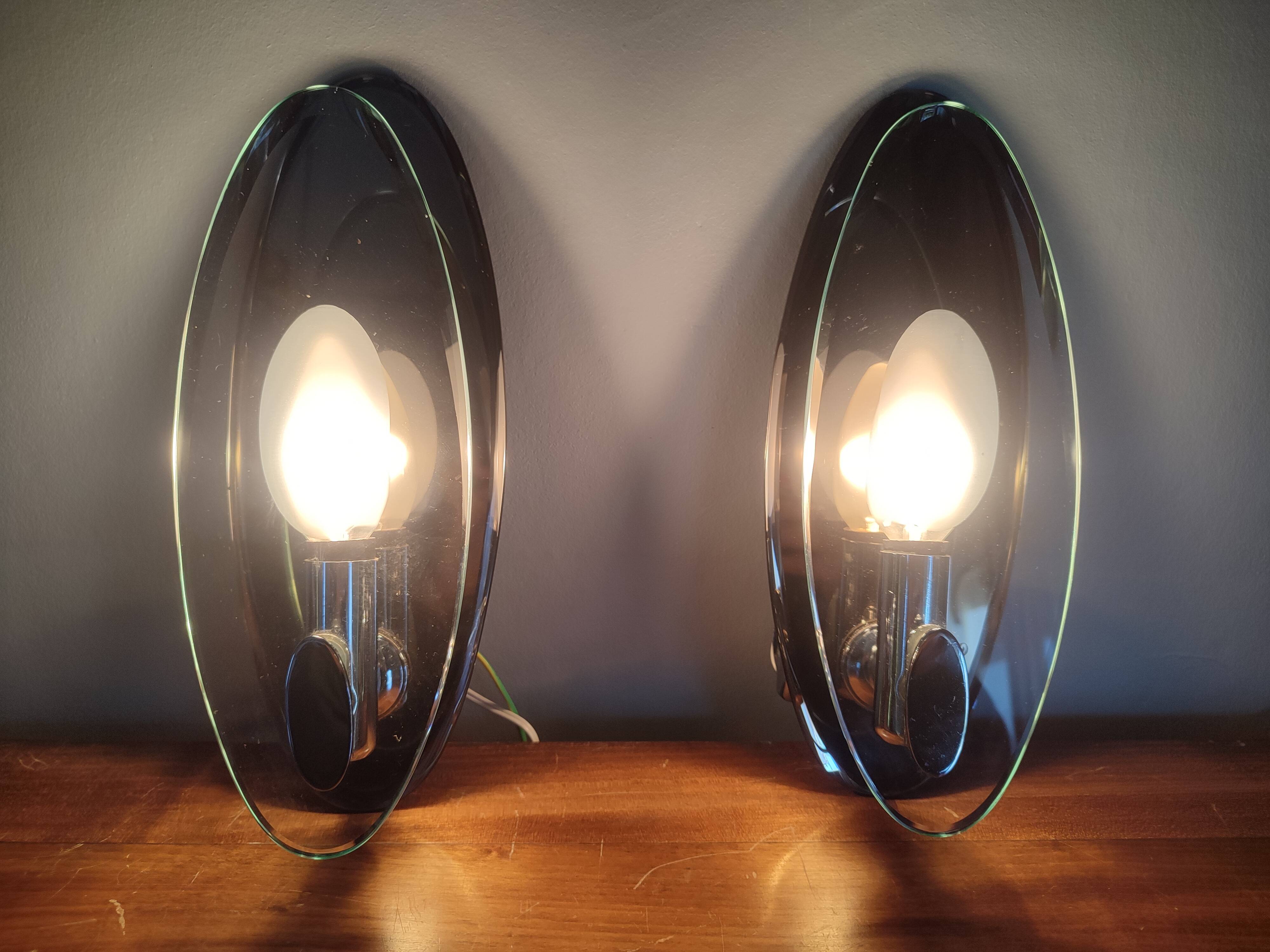 2 vintage Veca wall lights