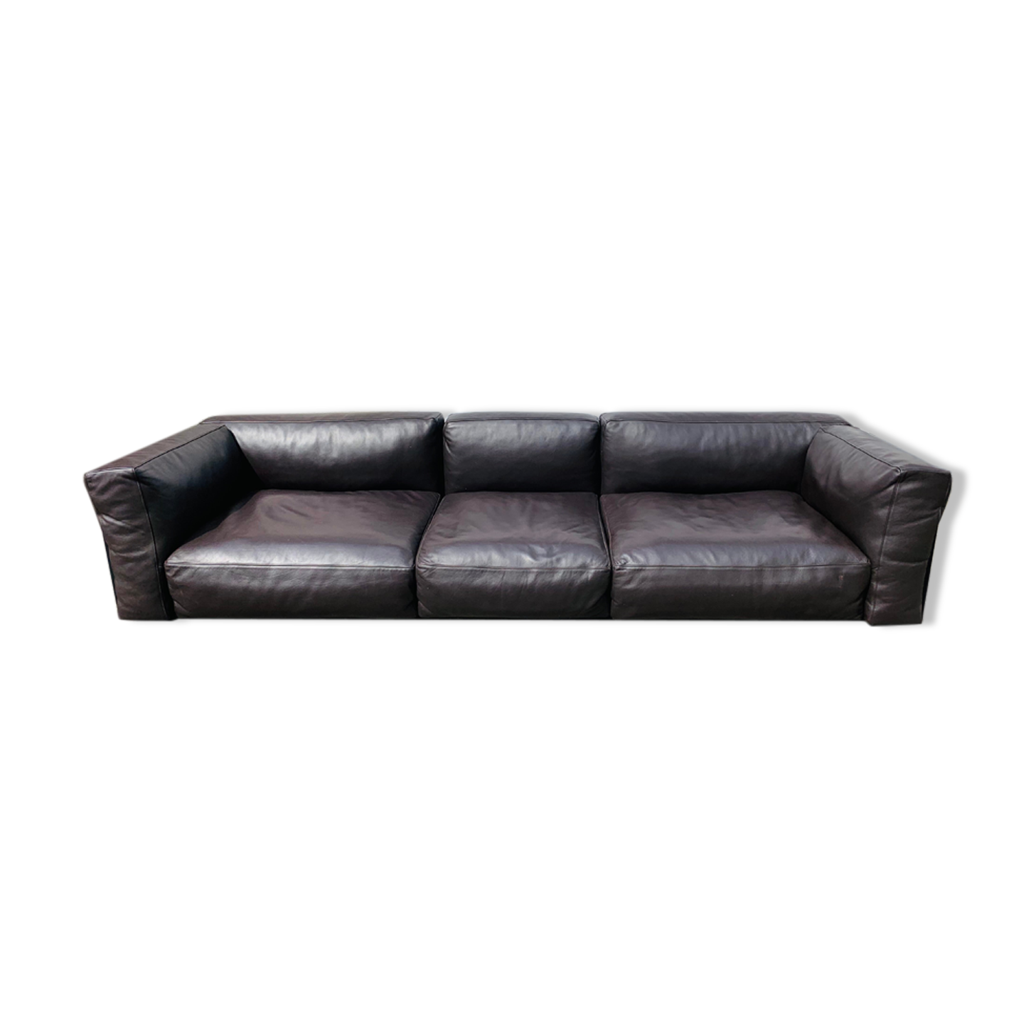 Canapé Cassina Mex par Piero Lissoni, cuir chocolat
