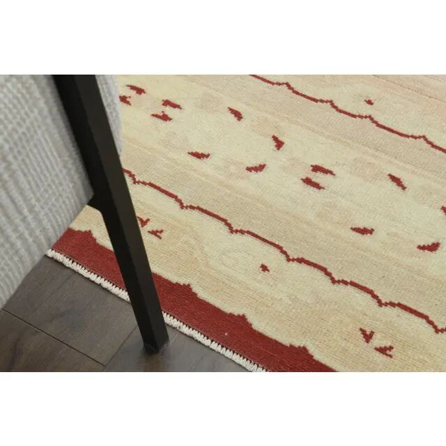 1970s Vintage Turkish Oushak Handmade Wool Cotton Beige Area Rug 194x263