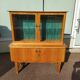 Small high sideboard - sideboard - wood - glass - vintage