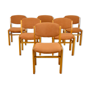 chaises en orme & tissu,