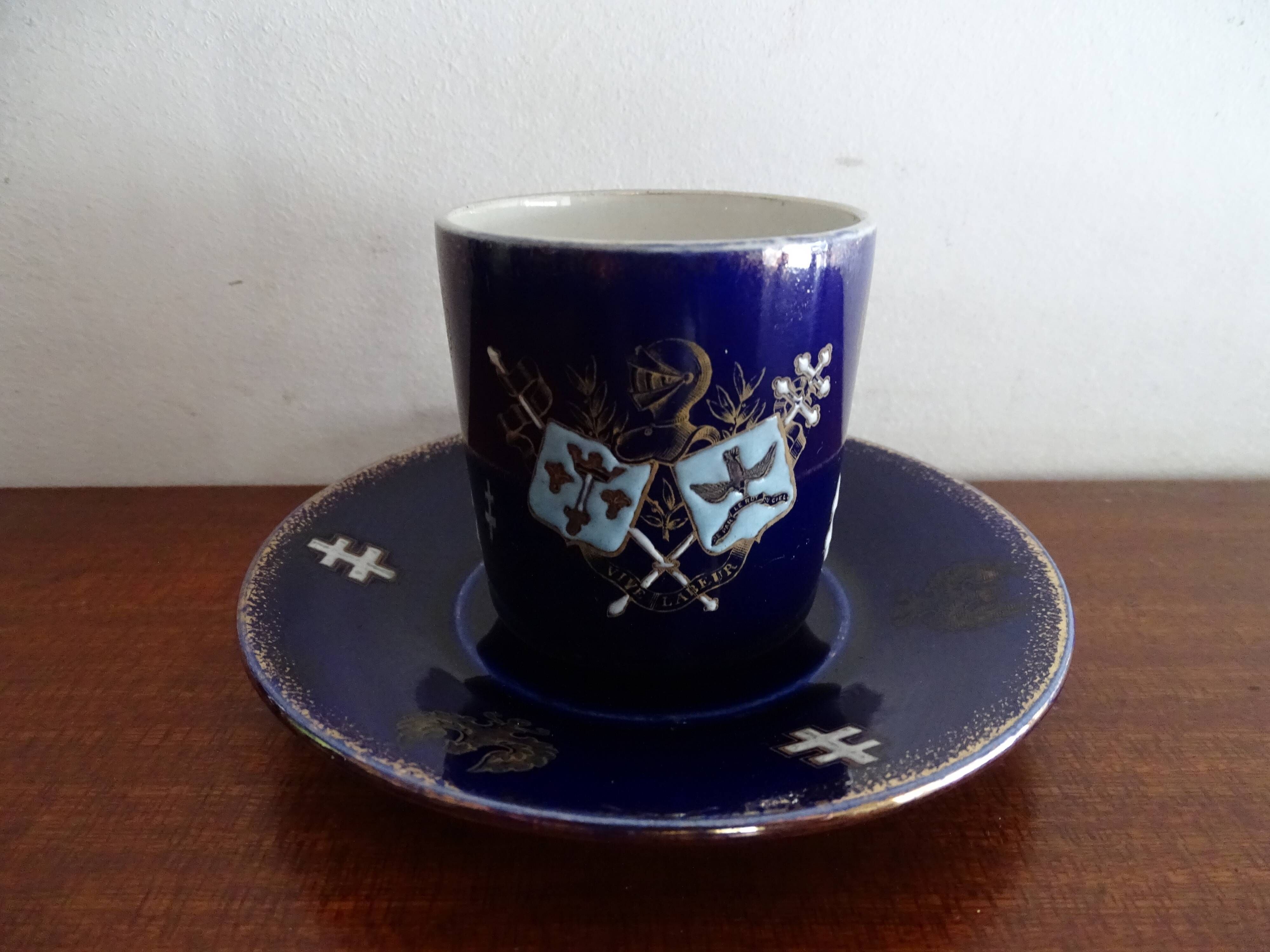 Coffee service Kg Lunéville 4 pers- Lys coat of arms Joan of Arc - Croix Lorraine
