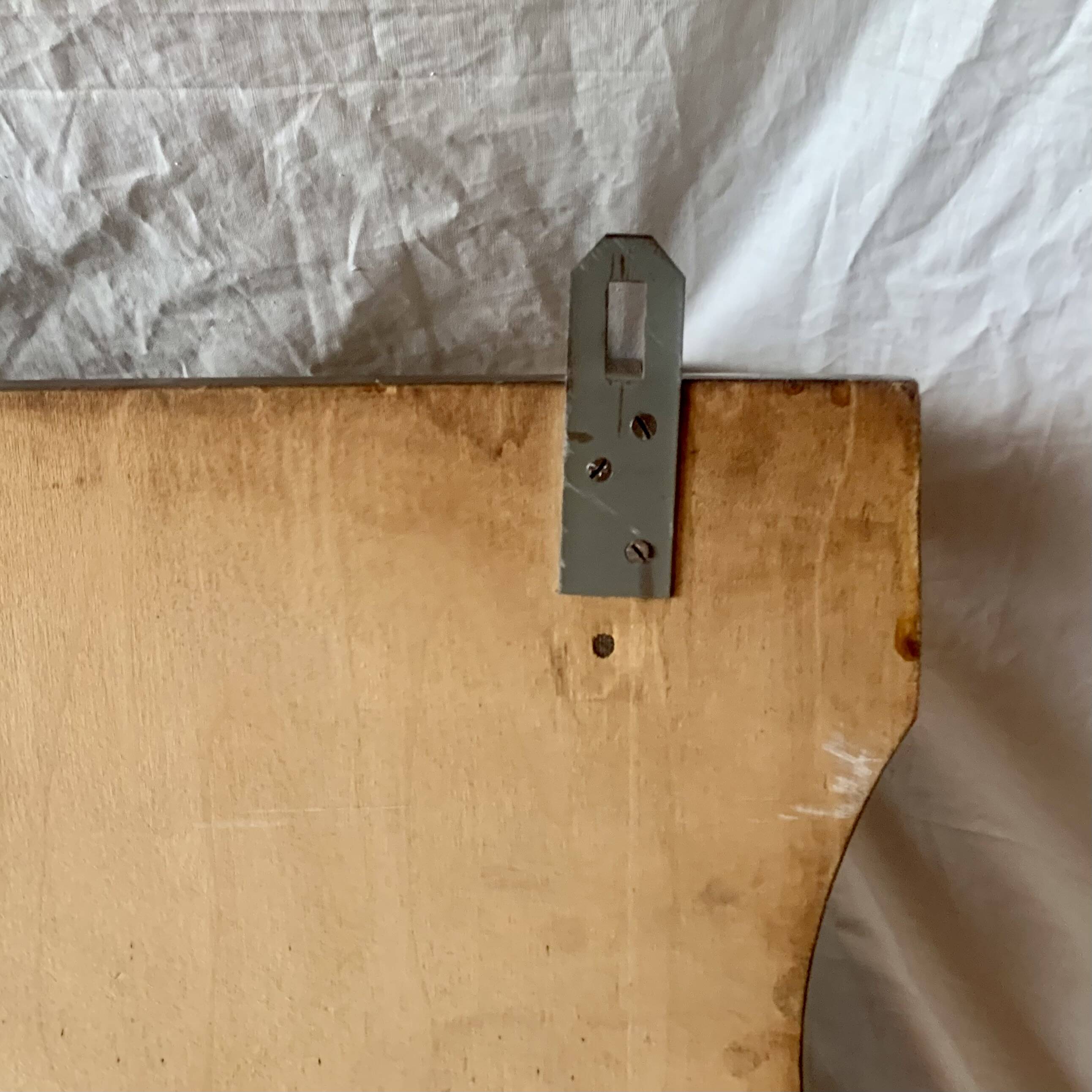 Large Art Deco wooden wall coat rack with mirror and hat rack