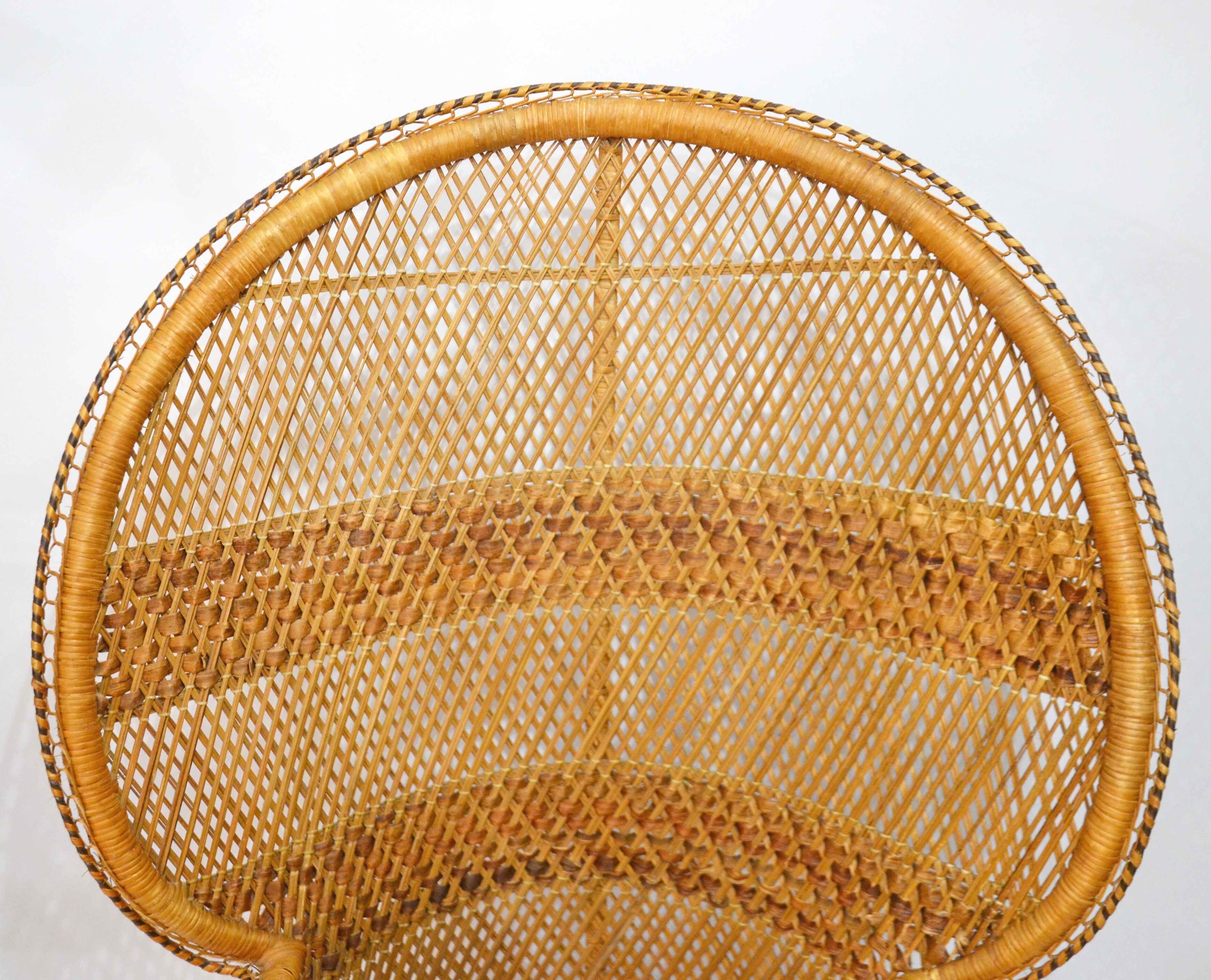 Braided rattan peacock chair