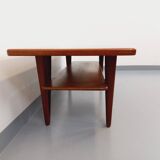 Large vintage Scandinavian double-topped teak coffee table by Kurt Østervig from the 1950s