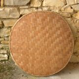 Large rice plate made of wicker, originating from Cambodia, 66cm.