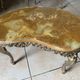 Lot of 3 marble and brass nesting tables.