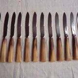 Art Deco horn walking knife set (2 knives, 12 large and 12 small)