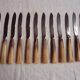 Art Deco horn walking knife set (2 knives, 12 large and 12 small)