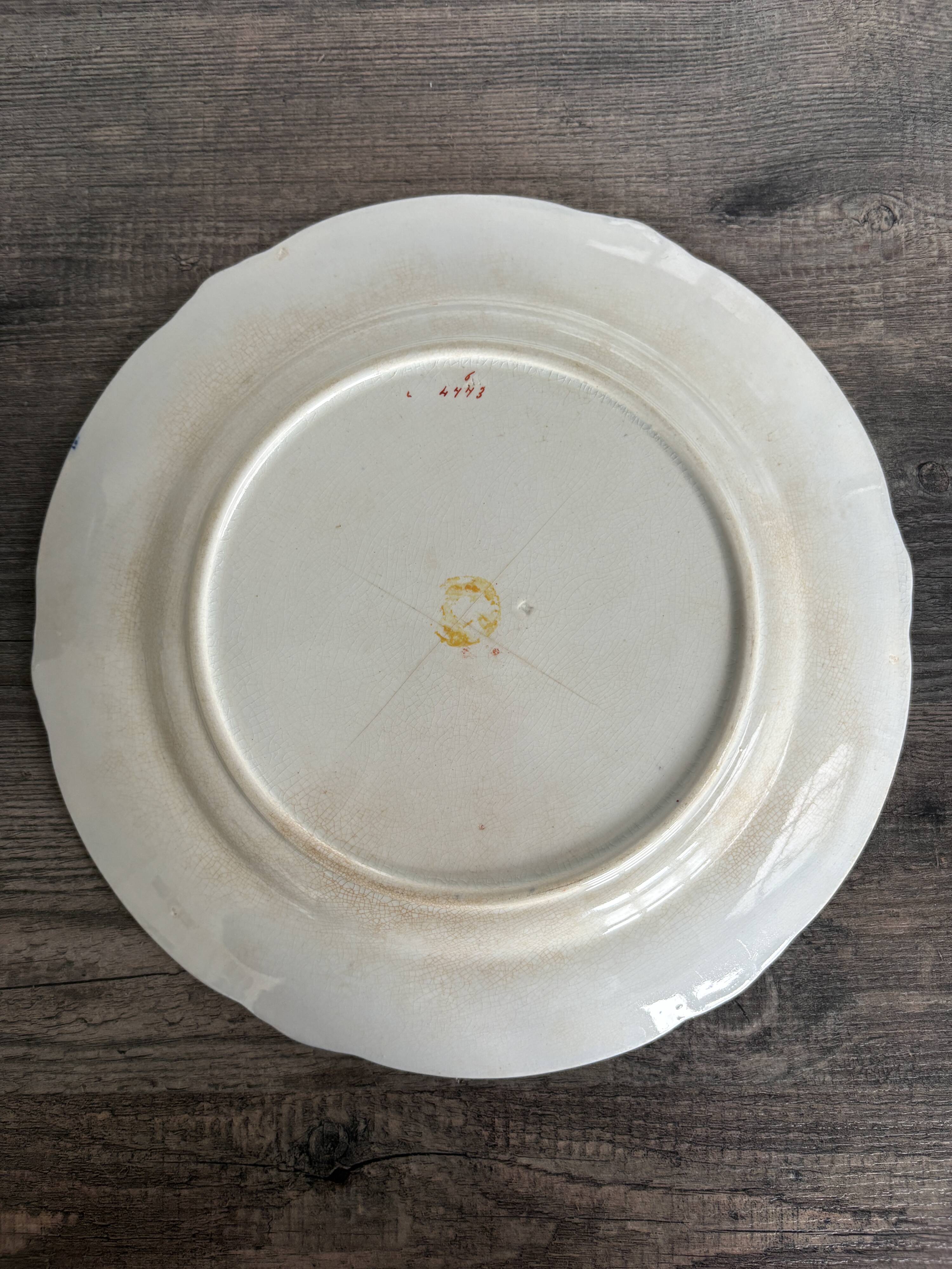Antique plate in earthenware - English Imari style