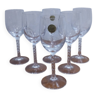 Très Beau Coffret De 6 Verre à Porto Ou Apéritif Fleury En Cristal D'arques