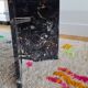Vintage black terrazzo coffee table