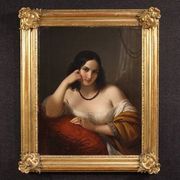Portrait d'une dame signé N. Schiavoni et daté de 1842