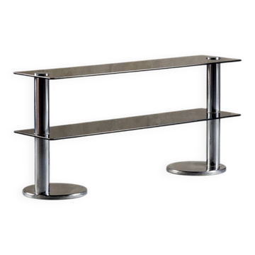 Buffet en verre fumé et aluminium, Italie, années 1970