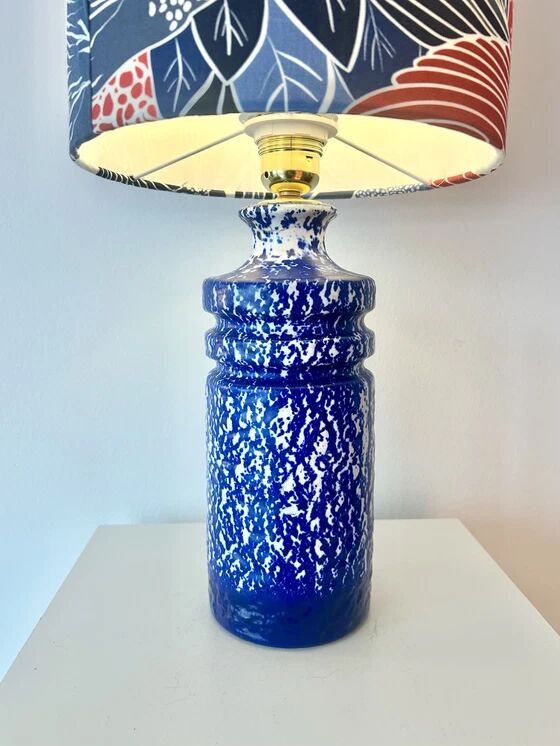 Ceramic vase lamp veb haldensleben – gdr | unique recycled piece