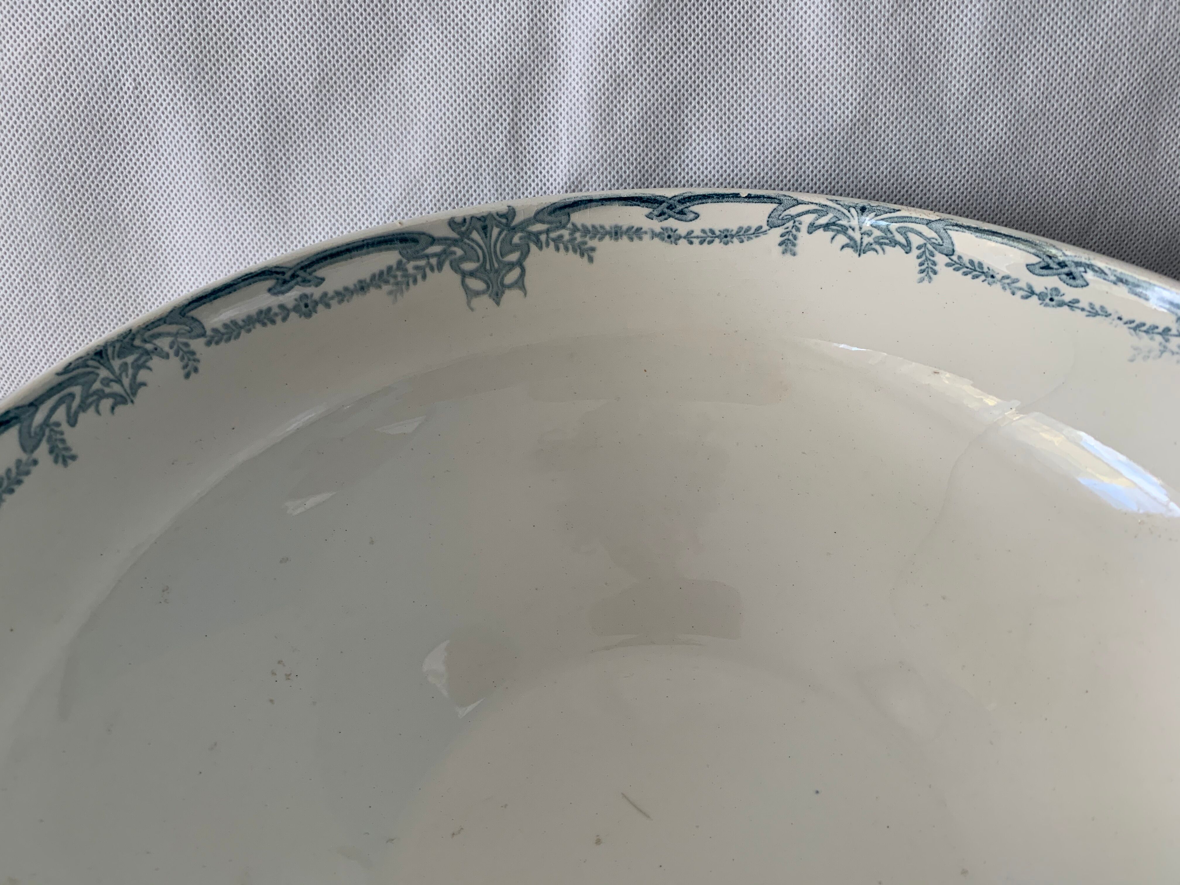 Service 20 plates and 3 dishes blue earthenware Vaucluse U-C Sarreguemines Digoin