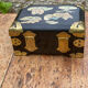 Vintage jewelry box China lacquered wood brass mother-of-pearl