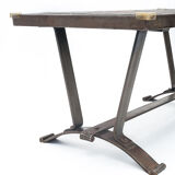 Coffee table in wrought iron and slate, 1950