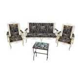 Vintage wrought-iron sofa lounge & 2 seat chairs