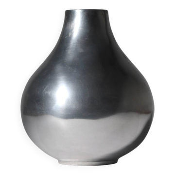 Vase bulbe en aluminium poli, moyen