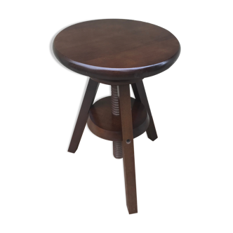 Former Tabouret à Vis Tripode Wood 70s Vintage
