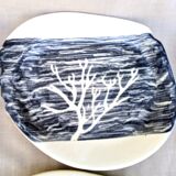 9 different enameled lava plates, 50s/60s signed gd orlat