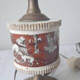 Pair of vintage brass/ceramic lamps