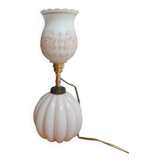 Pink opaline table lamp