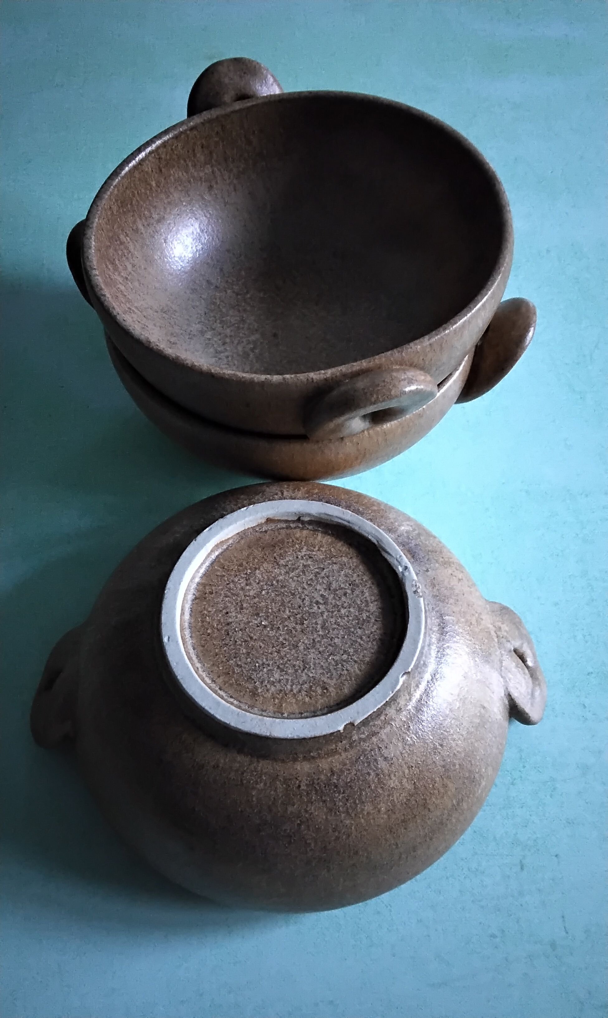 3 stoneware bowls