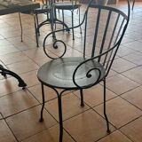 Provencal style wrought iron restaurant chairs