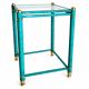 Hollywood Regency Faux Malachite Side Table with Glass Shelves