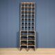 Large old industrial wooden workshop pigeonhole cabinet