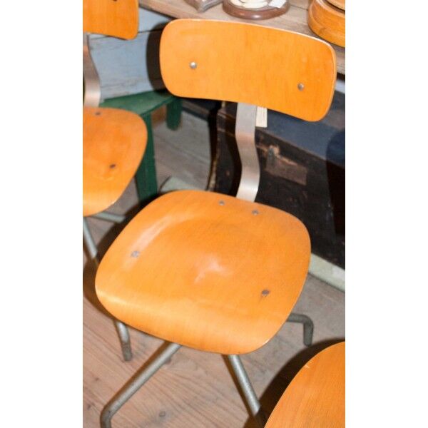Chaise industriel metal et bois