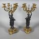 Pair of candelabra with women in the antique style of Napoleon III.