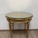 Round table gilded wood louis xvi style under glass