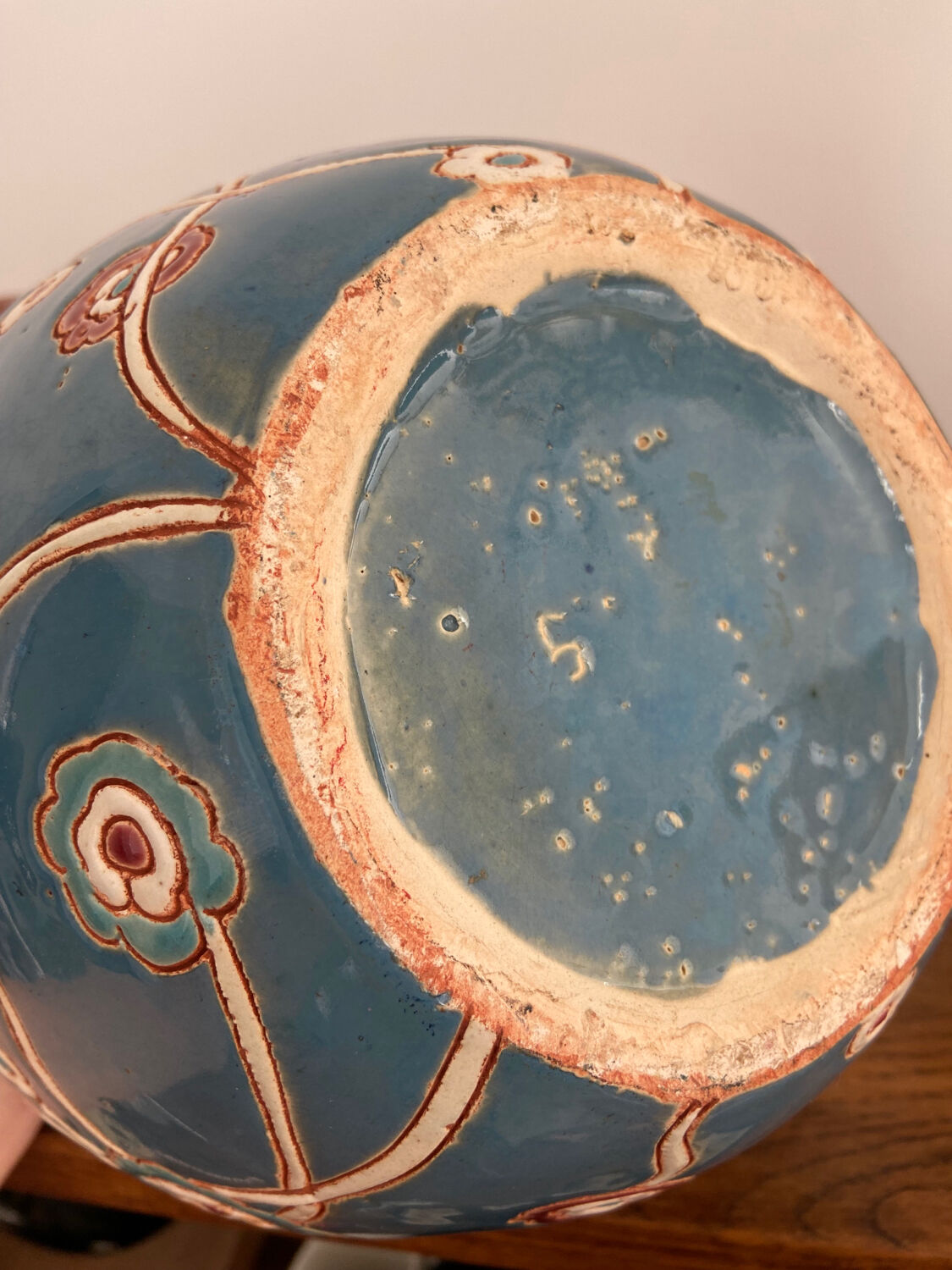 Faience ball vase 30s
