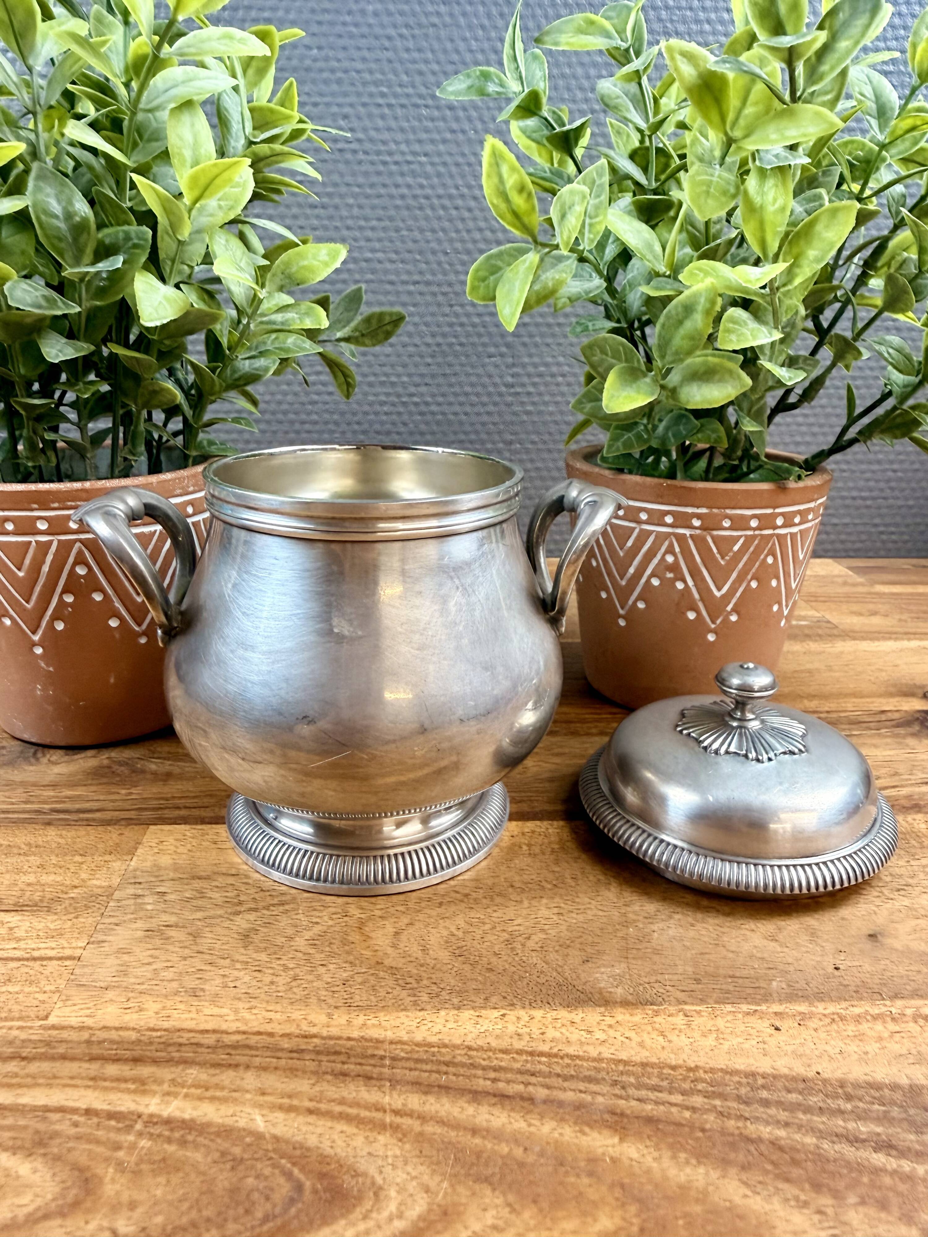 Silver-plated sugar bowl Gallia Christofle with lid