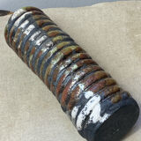 Raku ceramic tubular vase