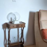 Lyre bedside table, cherry wood, 1960s.
