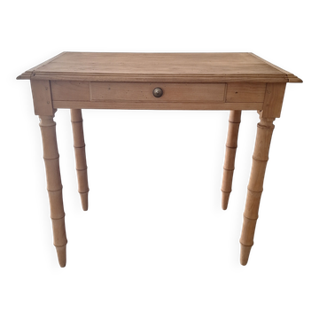 Old beech wood bureau/console/side table with bamboo legs.
