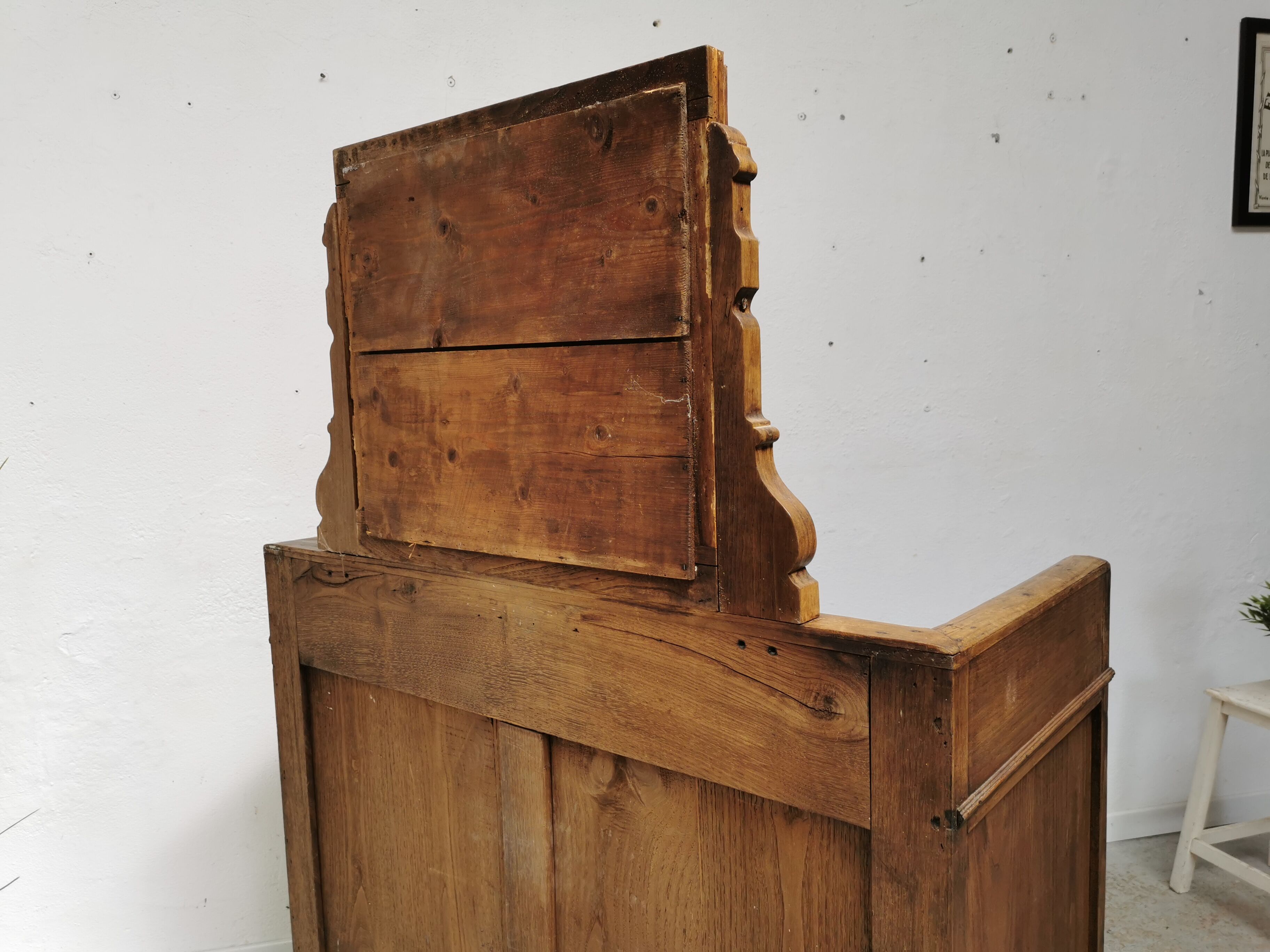 Commode coiffeuse 1900 en chêne et marbre