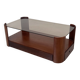 Table basse italienne en bois avec tiroirs 80's