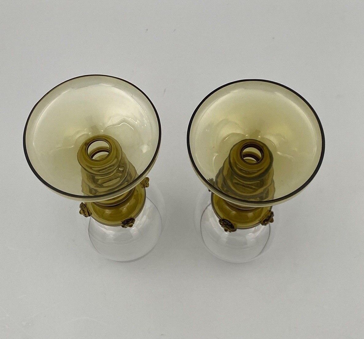 Two glasses chalice italian work or boheme application of cabochons