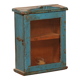 old Art Deco wall display case in original blue teak Burmese patina