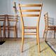 Set of 4 vintage Italian chairs in wood and straw.