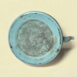 Large vintage kettle in blue enameled sheet metal